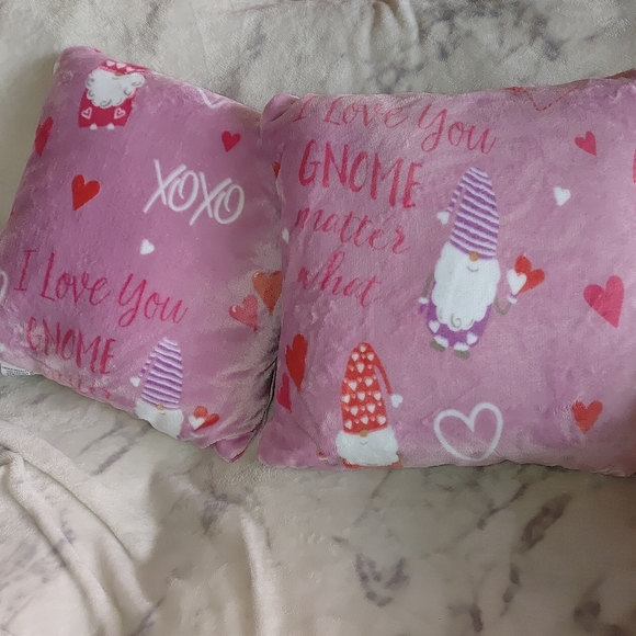 Love You Gnome Matter What Throw Pillows Pink 2 PC - Picture 4 of 12